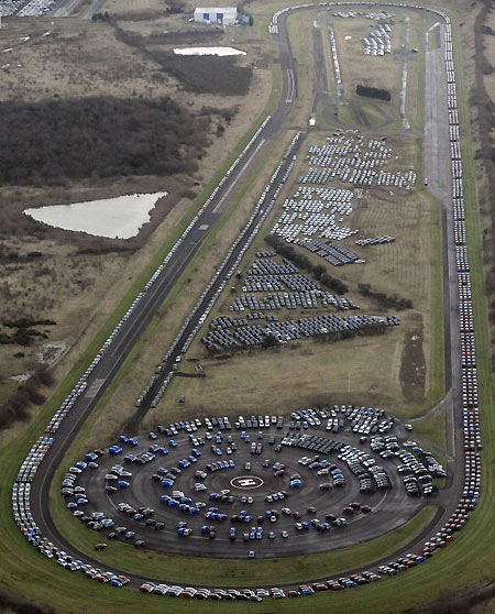 Cars waiting to be sold in the UK